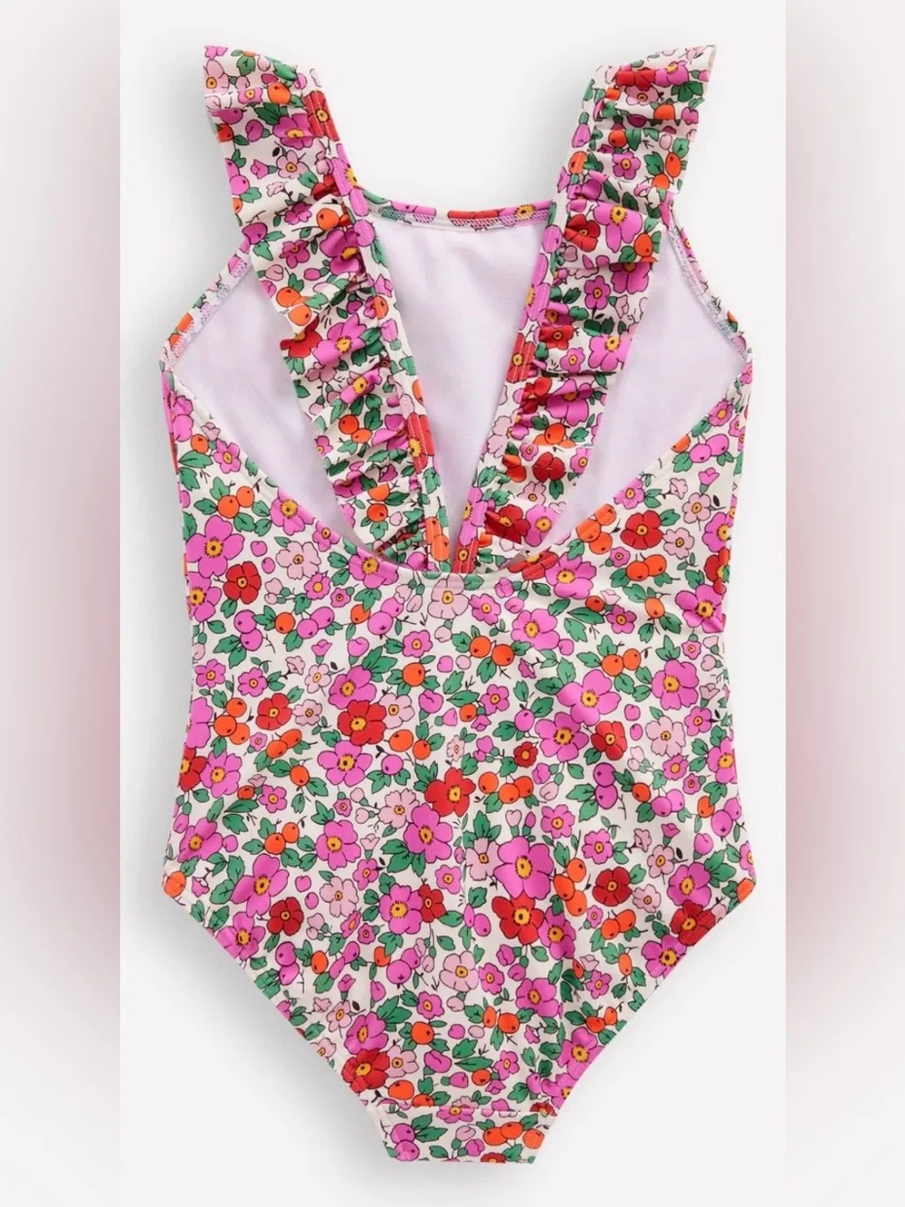 Mini Boden Hallie Frill Strap Swimsuit, 3-4 years